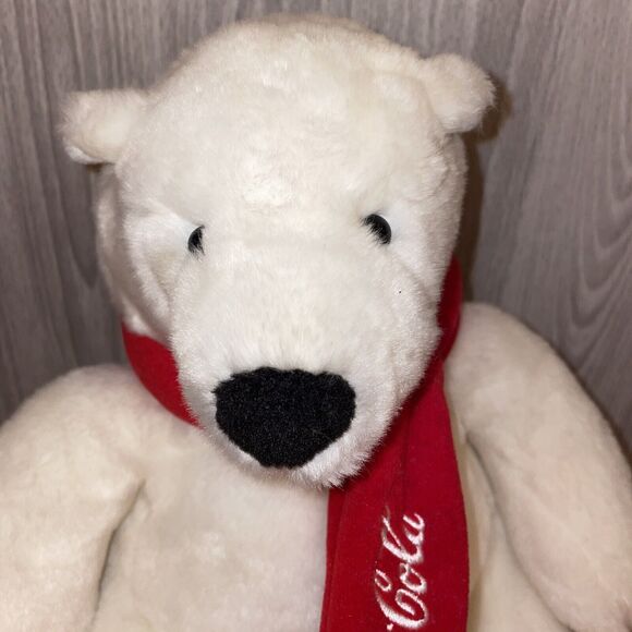 COCA COLA POLAR BEAR 10 Inch Red Scarf Plush Stuffed Traly Hong Kong Ltd - Picture 2 of 15